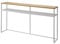 Yamazaki 2028 Tower Konsolentisch mit Regal, Weiß, Stahl/Holz, Minimalistisches Design, 126 x 20,5 x 65 cm (LxBxH)