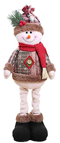 Fulenyi Weihnachtsdeko Figuren 60cm Plüsch Weihnachten Schneemann Weihnachten Ornament Lange Beine Figuren für Tisch Kamin Weihnachten Figuren Deko