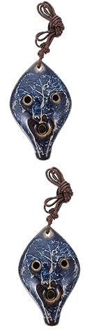 Supvox 2 Stück Okarina-instrument Für Kinder 6-loch-blatt-okarina Leicht Zu Tragen Und Zu Spielen