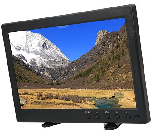 Moniteur Portable, Moniteur de Voyage 10 Pouces FHD 1080P, Extension D'écran Supplémentaire, HDR, Plug&Play, VGA HDMI AV BNC USB DC, écran Portable pour Caméra PC PS5 (Prise UE)