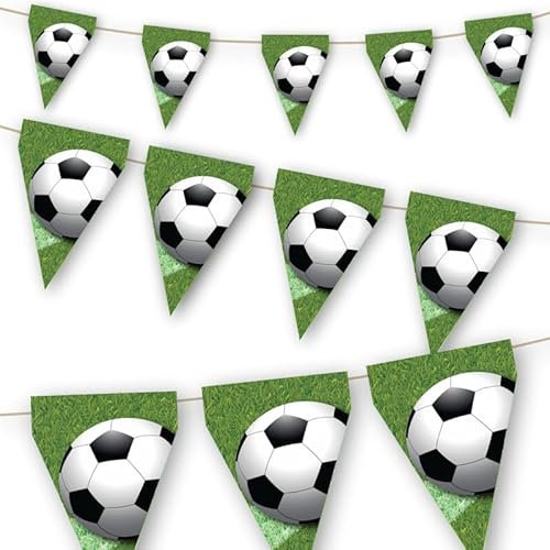 CONVER PARTY - Wimpel Fußball - 3 M - Partyartikel, Feier und Jahrestag - 1 Stück - Bunt, Umweltfreundlich, Robust, Thematische Dekoration, Bandage für Feiern, Sparen Sie Zeit