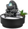 Zimmerbrunnen für den Garten, Zen, Glaskugel, drehbar, Bunte LED, Dekoration, entspannende Atmosphäre, Garten, Zen, weißer Sand, Tischbrunnen, geschlossener Kreislauf, H21 cm – Bogota Zen'Light