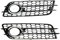 KAMNIK Nebelscheinwerfer Gitter für Audi A4 B8 S-Line S4 Models 2008 2009 2010 2011 2012,Auto Front Nebel Licht Lampe Abdeckung Trim,B-Black Silver
