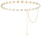 TIESOME Chain Belt for Women, Rhinestone Flower Waist Chain, Adjustable Crystal Waist Belts Bridal Wedding Belt for Dress (Gold,130cm/50.18in)