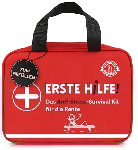 GLÜCKSGUT® ERSTE Hilfe Tasche zur Rente | Ohne Inhalt | Lustiges Geschenk zum Befüllen