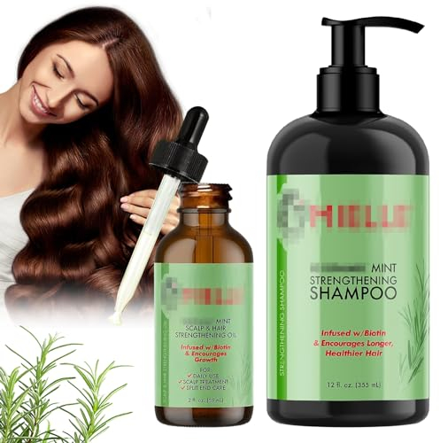 Rosmarin Shampoo Rosmarinöl Haare Rosmarin Shampoo Damen 335ml und 59ml Rosmarin Oil Shampoo Haare Shampoo Damen Locken Veganes Rosmarin Shampoo für Frauen Männer