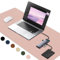 GOZOPO Desk Pad,Waterproof PU Leather Table Mat,Laptop Desk Pad,Easy Clean Desk Protector Mat for Office/Home (Light Pink, 60x40 cm)