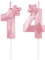 Geburtstagskerzen Zahlen 14 mit Krone，3D Kerzen Geburtstag für Kuchen geburtstagsdeko, Geburtstag Kerzen Zahlen, Geburtstagskerzen Kinder für Partys, Hochzeiten, Firmenfeiern, Jubiläen (Rosa, #14)