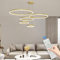 Mikeru LED Pendelleuchte Ringe 30+40+60+80+100cm, 5 Ringe LED Dimmbare Hängeleuchte Modern Esszimmer 3000K/4500K/6500K Goldener höhenverstellbarer Kronleuchter 10% Bis 100% für Wohnzimmer, Lofts