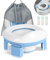 DEANIC Toilettensitz Kinder, Töpfchen Training Sitze, Reisetöpfchen 2-IN-1 Unterwegs Potty Seat Baby Faltbare Tragbar mit 60 Einweg Töpfchen Einlagen (Blau)