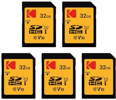 KODAK Pack de 5 Cartes Mémoire SDHC Ultra High Speed - 32 GB