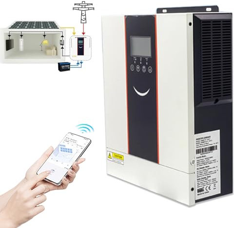 ZEEKYFOR Onduleur Hybride Solaire sur/Hors Réseau 4,2 KW 6,2 KW 8,2 KW 10,2 KW avec Contrôleur Mppt, Onduleur de Panneau Solaire à Onde Sinusoïdale Pure avec écran LCD,48V/10200W