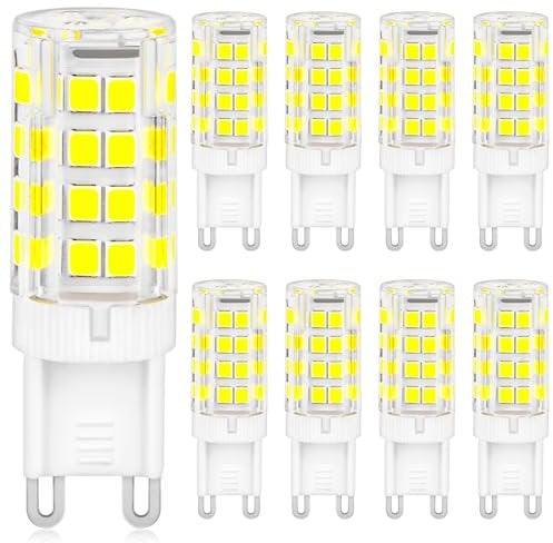 YIIFELL Ampoules Led G9, Blanc Froid 6000K 5W équivalen 50W HalogèNe, 500LM Ampoule G9 Sans Scintillement Non Dimmable économie Ampoules AC 220-240V pour Cuisine Chambre Salon Jardin, Lot de 8