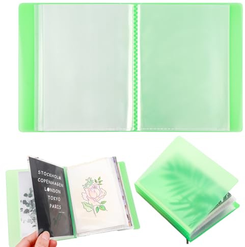 OTCRAFT 40 Seiten/Set A6 Aufkleber Foto Aufbewahrungsalbum; Stempel Stanzformen Aufbewahrungsbuch Organizer Ordner für Postkarten, Aufkleber, Foto, transparente Stempel und Stanzformen, 28,4 x 16,3 cm