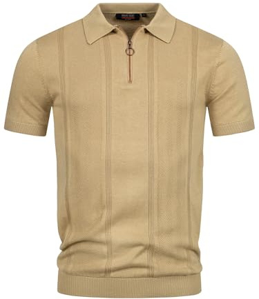 Indicode Herren INSago Poloshirt mit Reißverschluss | Herrenpoloshirt Polokragen Baumwollshirt Cornstalk, XXL