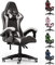 bigzzia Sedia Gaming con Cuscino Lombare e Poggiatesta, Poltrona da Gioco Regolabile in Altezza, per Ufficio, Sedia Ergonomica Gaming per Adulti，Adolescenti (Nessun RGB, Bianco)