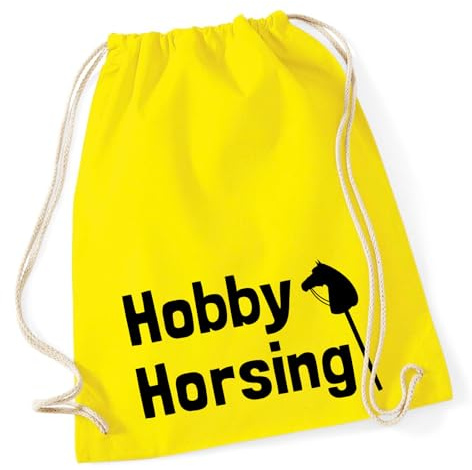 Huuraa Turnbeutel Hobby Horsing Steckenpferd 12 Liter Yellow Baumwolle Rucksack Geschenkidee