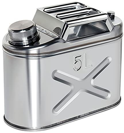 Bidon d'essence Portable 5 L, 10 L, en Acier Inoxydable 304, pour Voiture, Moto, Rouge (5 L)