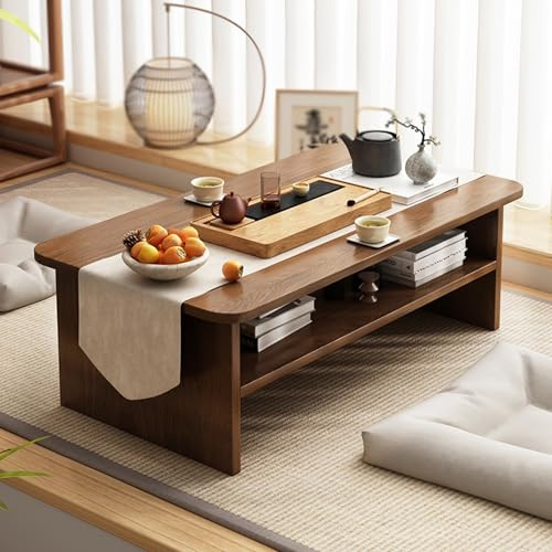 Avdnrya Tisch für Wohnzimmer, Schlafzimmer, großer japanischer Boden, niedriger Tisch, geeignet für Schlafzimmer, Balkon, Marmor-Couchtisch (60 x 40 x 32 cm)