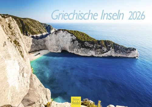 Edition Seidel Premium Kalender Griechische Inseln 2026 Format DIN A4 Wandkalender Europa Griechenland Kreta Kos Zakynthos Santorin Mykonos Rhodos