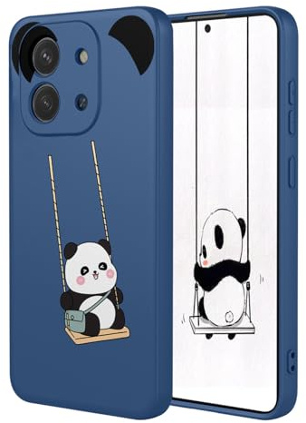 YUECXIN Flüssig Silikon Hülle für Xiaomi Redmi 15C 5G/4G/Poco C85, Mustern Seidig-Weicher Berühren Handyhülle, Premium Ultra Dünn Stoßfest TPU Bumper Schutzhülle. Panda