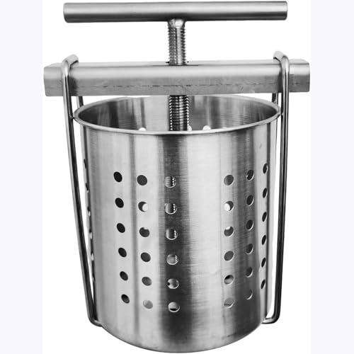 Extractor manual de prensa de miel, extracción de apicultura pequeña de acero inoxidable, prensa de vino de frutas y miel para el hogar, 1,5 L/2,3 L para cocina al aire libre y hogar