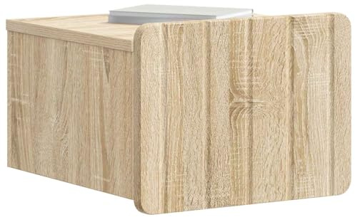vidaXL Wandmontierter Nachttisch Sonoma-Eiche 33 x 34,5 x 24 cm, Vintage rechteckiger Wandschrank, viel Stauraum für Wohnzimmer, stylische minimalistische Schlafzimmerregale