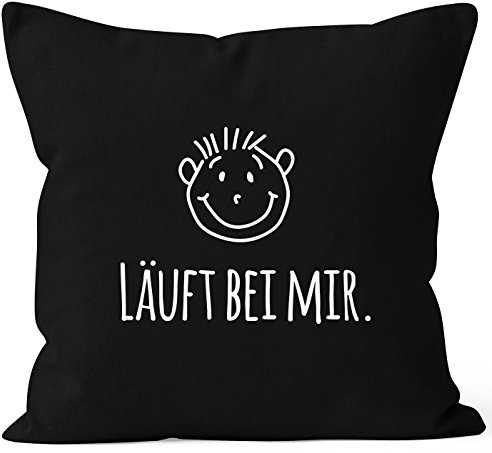 MoonWorks Kissen-Bezug, Kissen-Hülle, Deko-Kissen, 40x40, Baumwolle, Schwarz Unisize