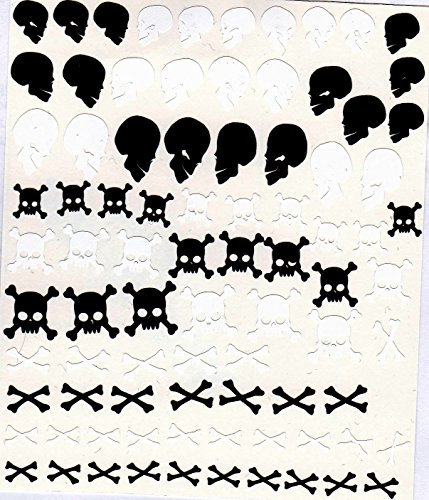 Skull Collection (# Skull Press on Nail Stickers ~ White and Black # …)