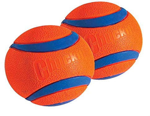 Chuckit! Ultra Ball Hundespielzeug, langlebig, hohe Sprungkraft, schwimmender Gummi-Hundeball, Launcher kompatibles Spielzeug für Hunde, 2 Stück, groß