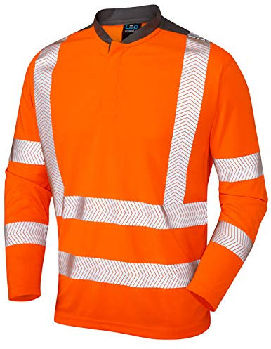 Leo Workwear T13 Watermouth Men Hi Vis T-Shirt#L~Orange