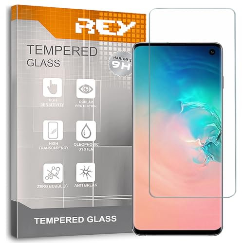 REY Verre Trempé pour Samsung Galaxy S10 4G, Protecteur d'écran qualité supérieure