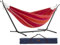 Vivere UHSDO8-36 Double Cotton Hammock with Space-Saving Steel Stand Including Carrying Bag, Mimosa