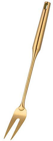 Meisha Meat Fork, Heavy Duty & Durable 304 Stainless Steel Kitchen Utensil, Metal Serving Fork with Hanging Hole - Gold