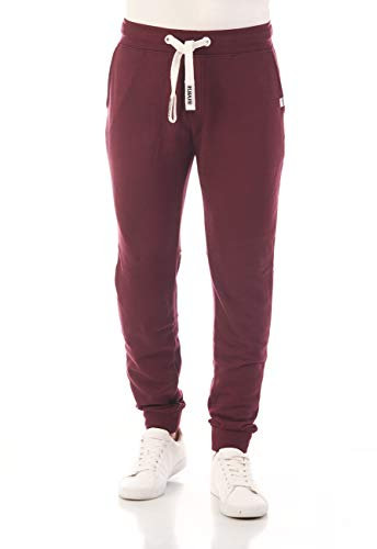 riverso Jogginghose Herren lang RIVTim Slim Fit Sporthose Trainingshose Freizeithose Rot L, Größe:L, Farbe:Port Red (15400)