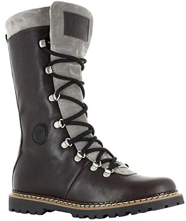 Ammann Malix warme Damen Winterstiefel mit echtem Lammfell Made in Italy braun EU 41