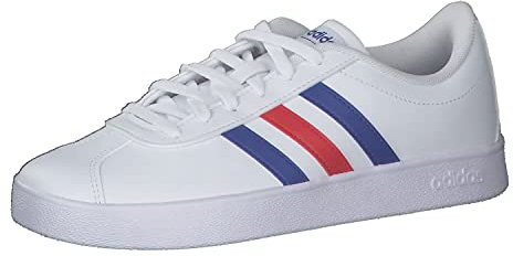 adidas VL Court 2.0 K Sneaker, Cloud White/Royal Blue/Vivid Red, 38 2/3 EU