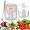 BlumWay Mini Robot culinaire, Hachoir à ail électrique chargeur USB, hachoir à nourriture électrique avec 3 lames tranchantes, pour lail, gingembre, Ioignon, piment - 250ML&100ML （Rose）