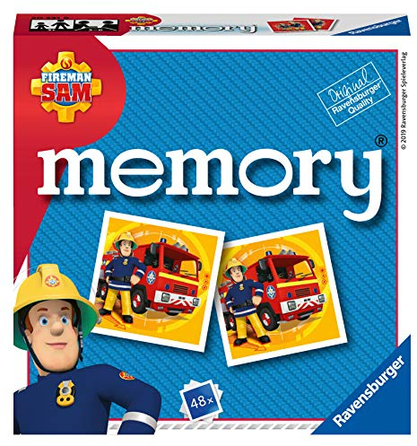 Ravensburger Italy, Fireman, Feuerwehrmann Sam Memory im Pocket-Format, 15 x 15 cm, Spiel, 24 Paare aus Karton, 48 Karten, für Kinder ab 4 Jahren, von 2 bis 8 Spielern, Mehrfarbig, 20531 8