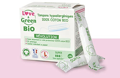 Love & Green BIO Tampons hypoallergéniques Digitaux SUPER x 16