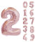 Trimming Shop 16-Inch Small Rose Gold Number 2 Foil Balloon - Reusable Air Fillable Digit 0-9 Foil Balloons for Birthday, Wedding, Anniversary, Celebration, Party Decorations Supplies