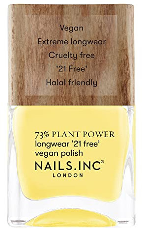 Nails.INC 73% Plant Power Nail Polish, Long Lasting Nail Color Lasts Up to 10 Days, Quick Drying, Cruelty Free, Vegan, 21 Free Formula, Planet Perfect, (14ml)