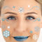 Party Factory Face Tattoo Eiskönigin, temporäres Glitter Gesichtstattoo für Motto Party, Halloween & Karneval, Kinder & Erwachsene
