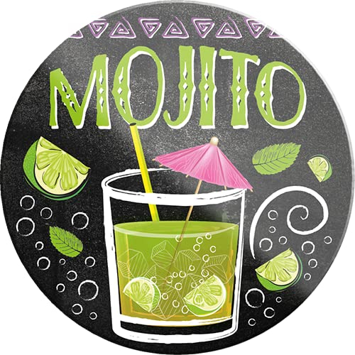 schilderkreis24 – Cocktail Magnet Deko Kühlschrankmagnet Küche Geschenkidee Geburtstag Weihnachten Longdrink Tonic Spirituosen Trinker 8x8 cm (Mojito)