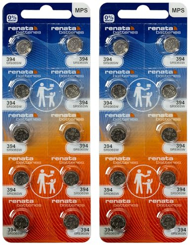 Renata 394 SR936SW Batteries - 1.55V Silver Oxide 394 Watch Battery (20 Count)