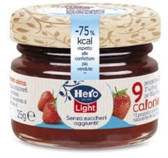 Hero Light | Confettura Fragola, Marmellata Senza Zuccheri Aggiunti, Solo 11 Calorie Per Porzione, Marmellata Monodose In Vetro 48x25 g