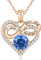Jewlpire Infinity Heart Necklace for Women Girls with 925 Sterling Silver Chain, CZ Diamond Rose Gold Necklaces for Women, Christmas, Valentines, Birthday, Gift for Women Wife-Sapphire