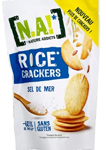 N.A! Galletas para entrantes, galletas de arroz, sal marina, paquete de 85 g