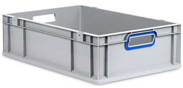 PROREGAL Eurobox NextGen Color | HxBxT 17x40x60cm | 34 Liter | Griffe blau offen | Glatter Boden | Eurobehälter, Transportbox, Transportbehälter, Stapelbehälter