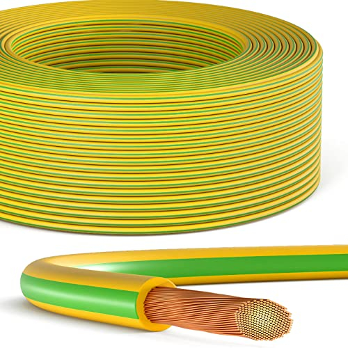 hb-digital 5m 16mm2 Erdungskabel H07V-K 1x16mm² Aderleitung flexibel Kupfer Litze Einzelader für PV Anlagen Solar Energieleitung Verdrahtungsleitung PVC Erdungsleitung feindrahtig grün-gelb